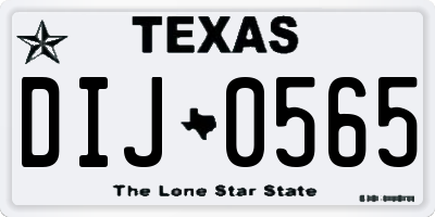 TX license plate DIJ0565
