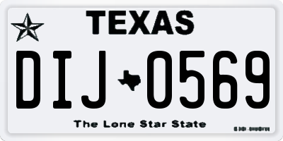 TX license plate DIJ0569