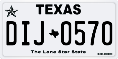 TX license plate DIJ0570