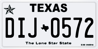 TX license plate DIJ0572