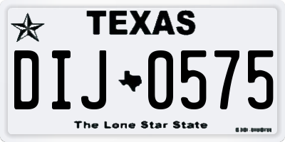 TX license plate DIJ0575