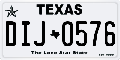 TX license plate DIJ0576