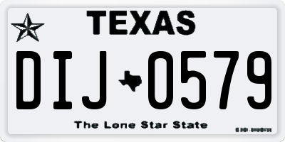 TX license plate DIJ0579