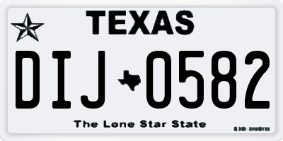 TX license plate DIJ0582