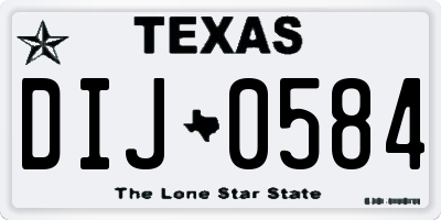 TX license plate DIJ0584