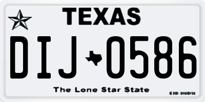 TX license plate DIJ0586