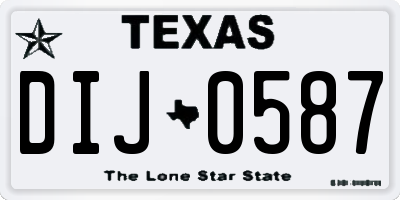 TX license plate DIJ0587