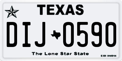 TX license plate DIJ0590
