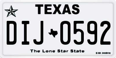 TX license plate DIJ0592