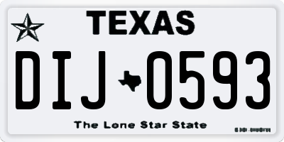 TX license plate DIJ0593