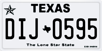 TX license plate DIJ0595