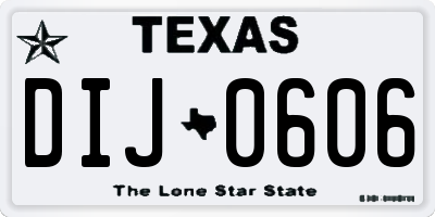 TX license plate DIJ0606
