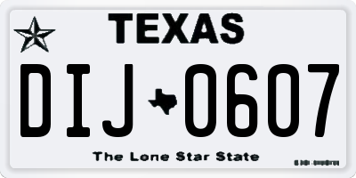 TX license plate DIJ0607