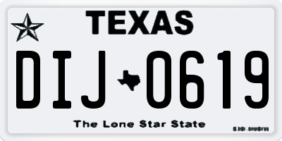 TX license plate DIJ0619