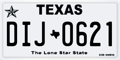 TX license plate DIJ0621