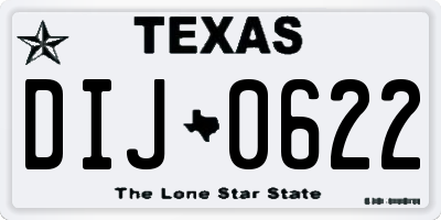 TX license plate DIJ0622