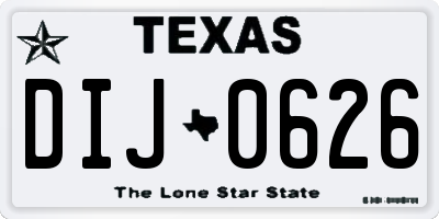 TX license plate DIJ0626