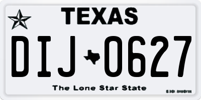 TX license plate DIJ0627