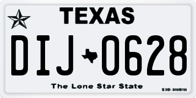 TX license plate DIJ0628