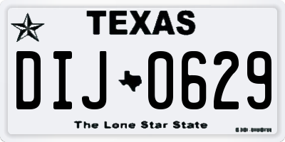 TX license plate DIJ0629