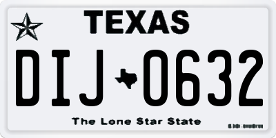 TX license plate DIJ0632