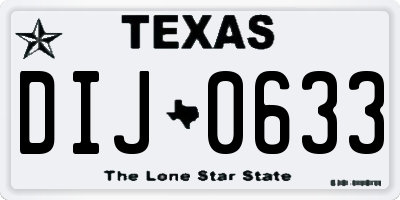 TX license plate DIJ0633