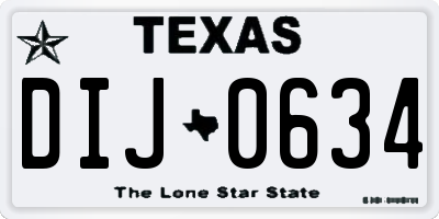 TX license plate DIJ0634