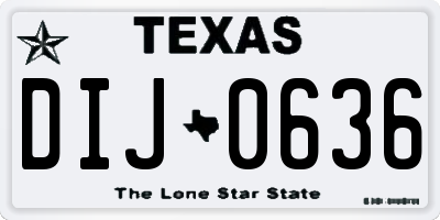 TX license plate DIJ0636