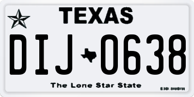 TX license plate DIJ0638