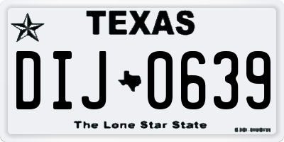 TX license plate DIJ0639