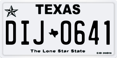 TX license plate DIJ0641