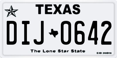 TX license plate DIJ0642