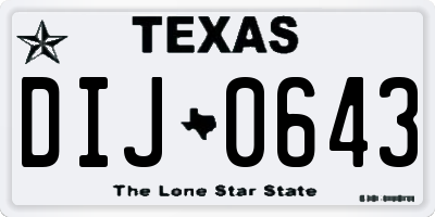 TX license plate DIJ0643