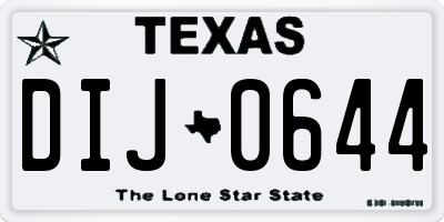 TX license plate DIJ0644