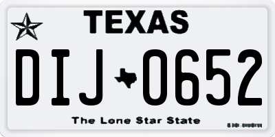TX license plate DIJ0652