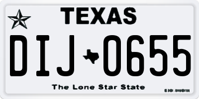 TX license plate DIJ0655