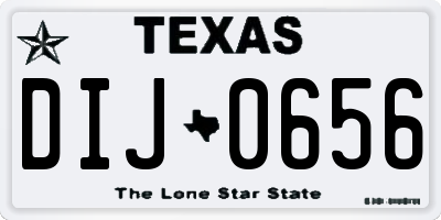 TX license plate DIJ0656
