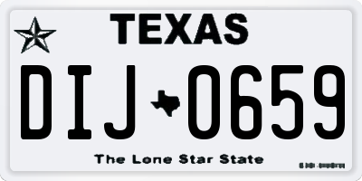 TX license plate DIJ0659