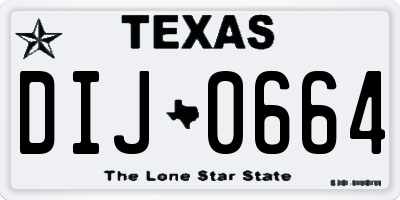 TX license plate DIJ0664