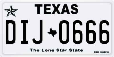 TX license plate DIJ0666
