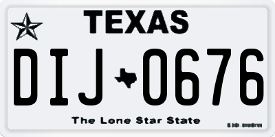 TX license plate DIJ0676