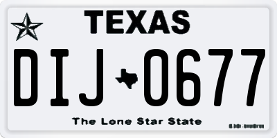 TX license plate DIJ0677