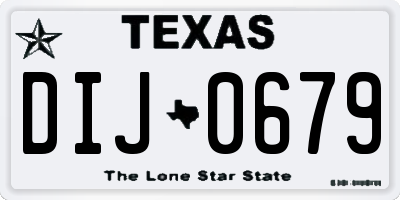 TX license plate DIJ0679