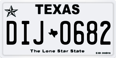 TX license plate DIJ0682