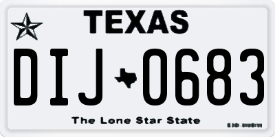 TX license plate DIJ0683