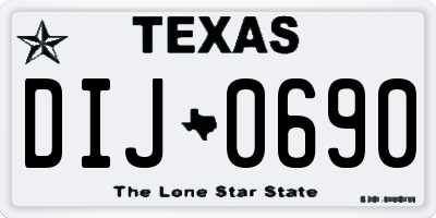 TX license plate DIJ0690