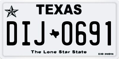 TX license plate DIJ0691