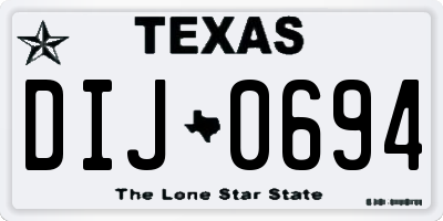 TX license plate DIJ0694