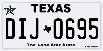 TX license plate DIJ0695