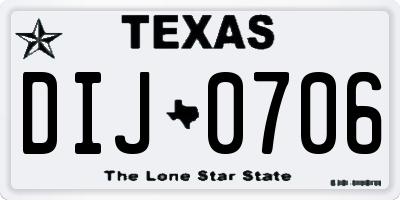 TX license plate DIJ0706